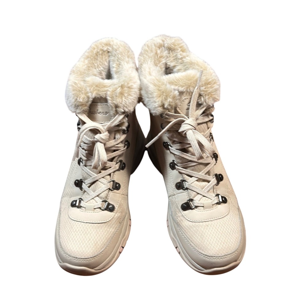 Skechers Trego Stormie Boots Women 7 Natural  Waterproof Faux Fur Winter Snow